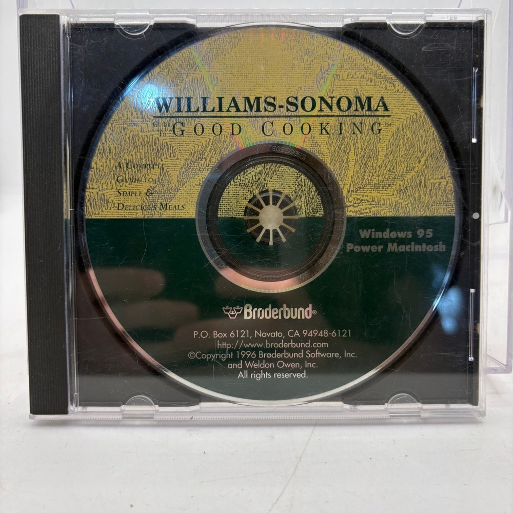 Williams-Sonoma Guide To Good Cooking PC Mac‎ CD-ROM Broderbund 1996 Windows 95